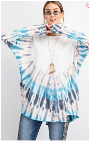 Faded Navy Tie Dye Top