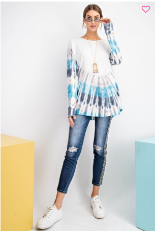 Faded Navy Tie Dye Top